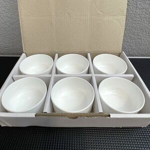 New Set of 6 Fortessa Bone China White Bowls Premium Tableware In Original Box